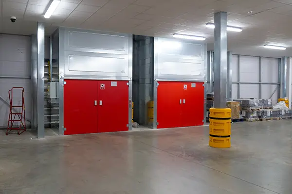 2x Lodige goods lift in warehouse 2x Lodige goods lift in warehouse